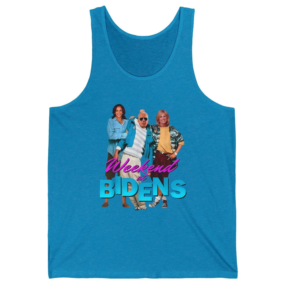 Weekend At Biden's Funny Joe Biden Anti Liberals Anti Biden Unisex Jersey Tank