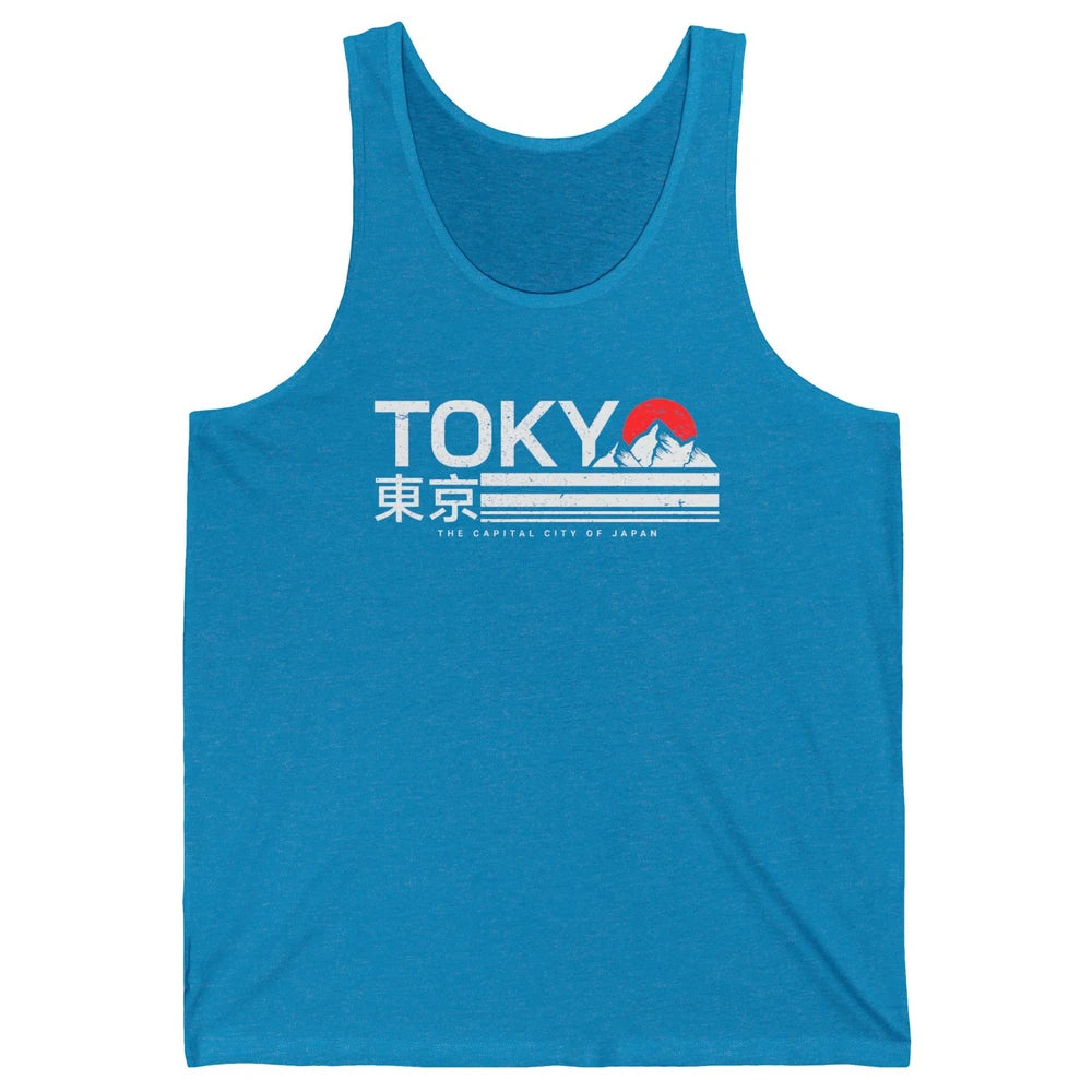 Vintage Sunset Mount Fuji Tokyo The Capital City Of Japan Unisex Jersey Tank