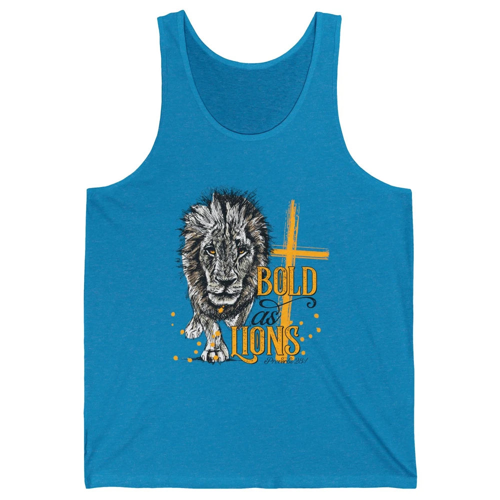 Bold As Lion Of Judah Bible Verse Christian Faith Religious Unisex Jersey Tank