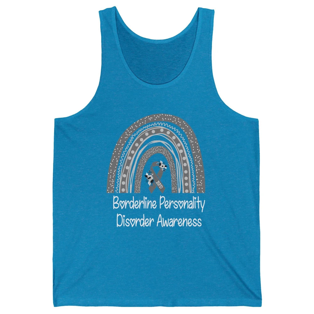 Borderline Personality Disorder Awareness BPD Gray Rainbow Unisex Jersey Tank