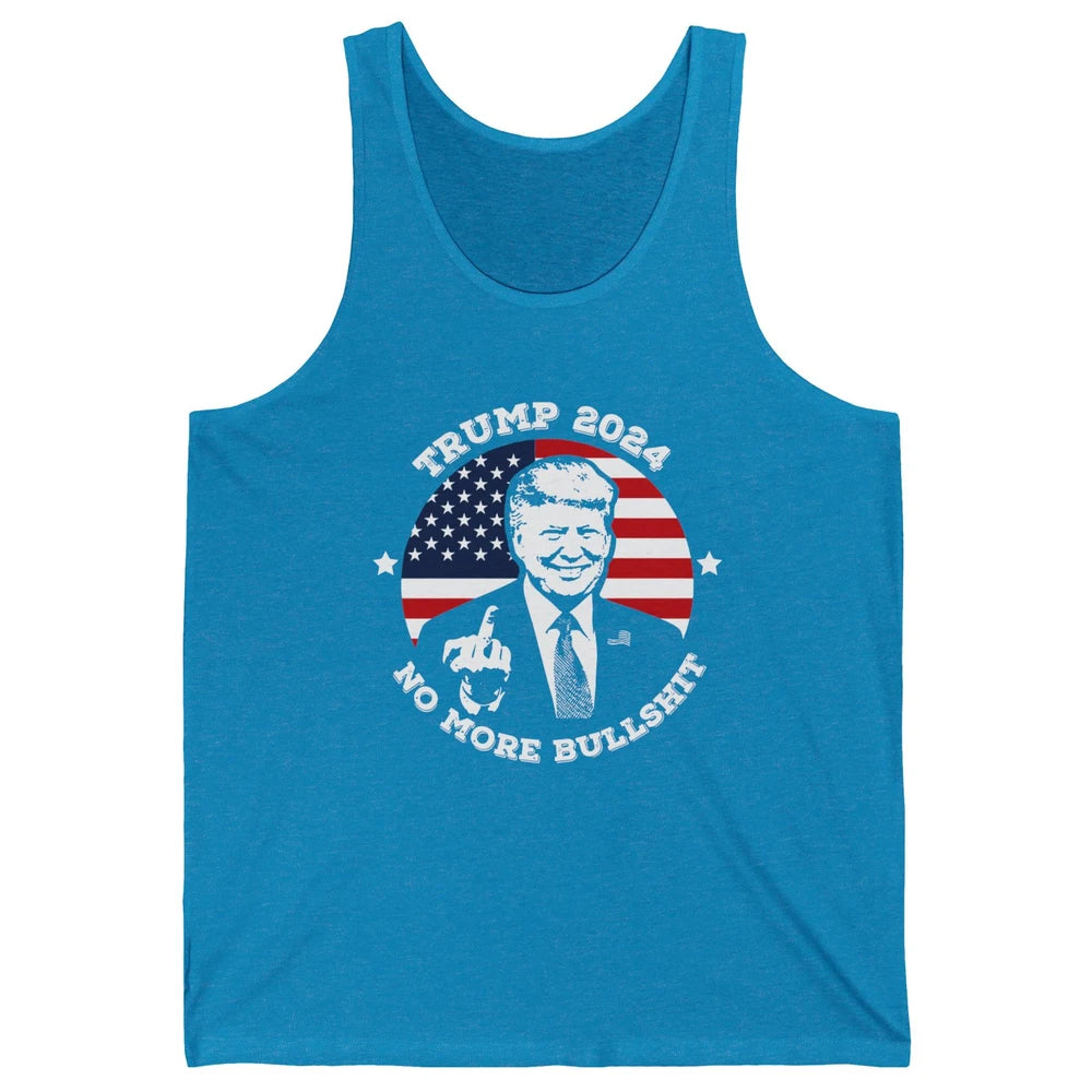 Retro US Flag Trump 2024 No More President Trump Return 2024 Unisex Jersey Tank