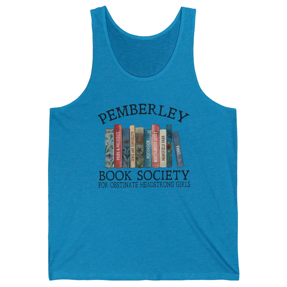 Retro Pemberley Book Society Book Reading Lovers Librarian Unisex Jersey Tank