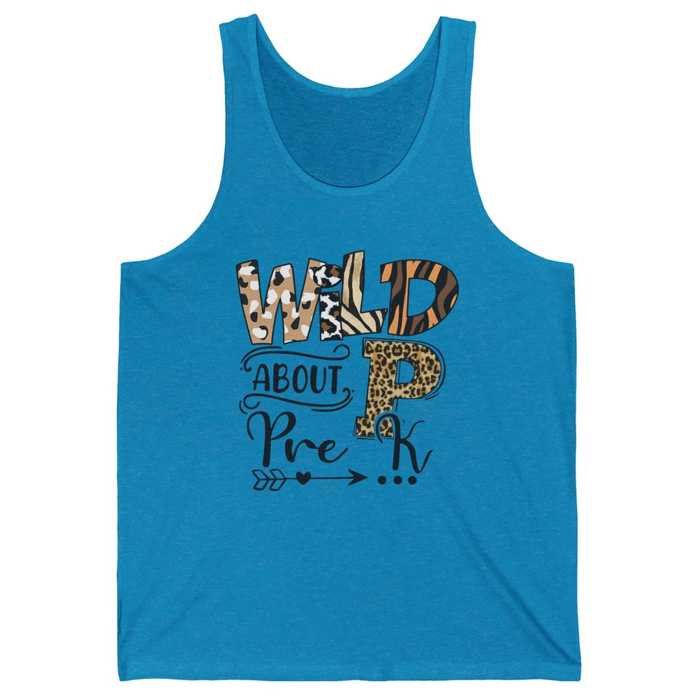 Wild About Pre-K Leopard Preschool Teacher Back To School Unisex Jersey Tank