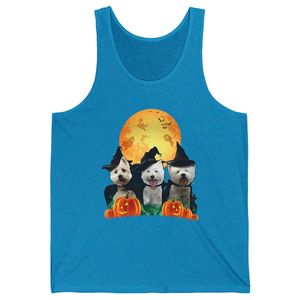 Westie Witch Pumpkin Jack-o-lantern Halloween Dog Mom Gift Unisex Jersey Tank