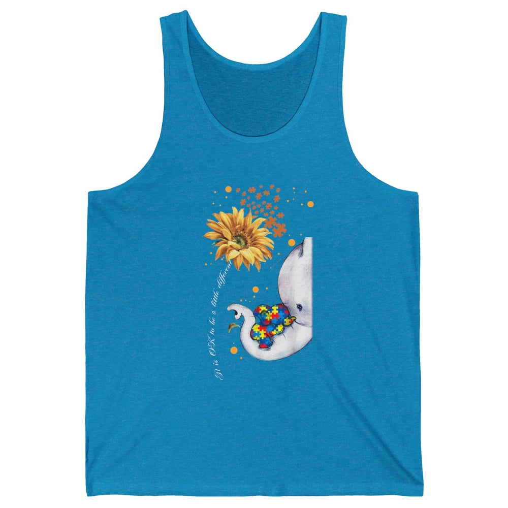 Sunflower Autism Elephant Mom It's Okay To Be Different Unisex Jersey Tank