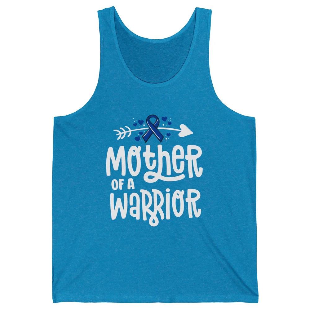 Warrior Mother Colon Cancer Colorectal Dark Blue Ribbon Unisex Jersey Tank