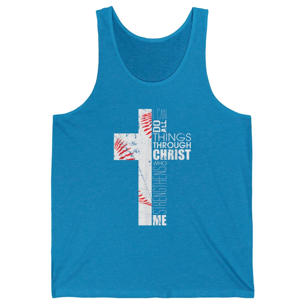 Baseball Christian Cross Bible Verse Softball Sports Day God Unisex Jersey Tank