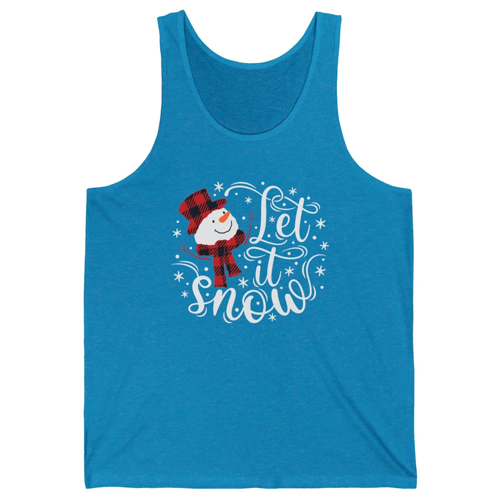 Funny Snowman Let It Snow Snowflakes Holiday Merry Christmas Unisex Jersey Tank