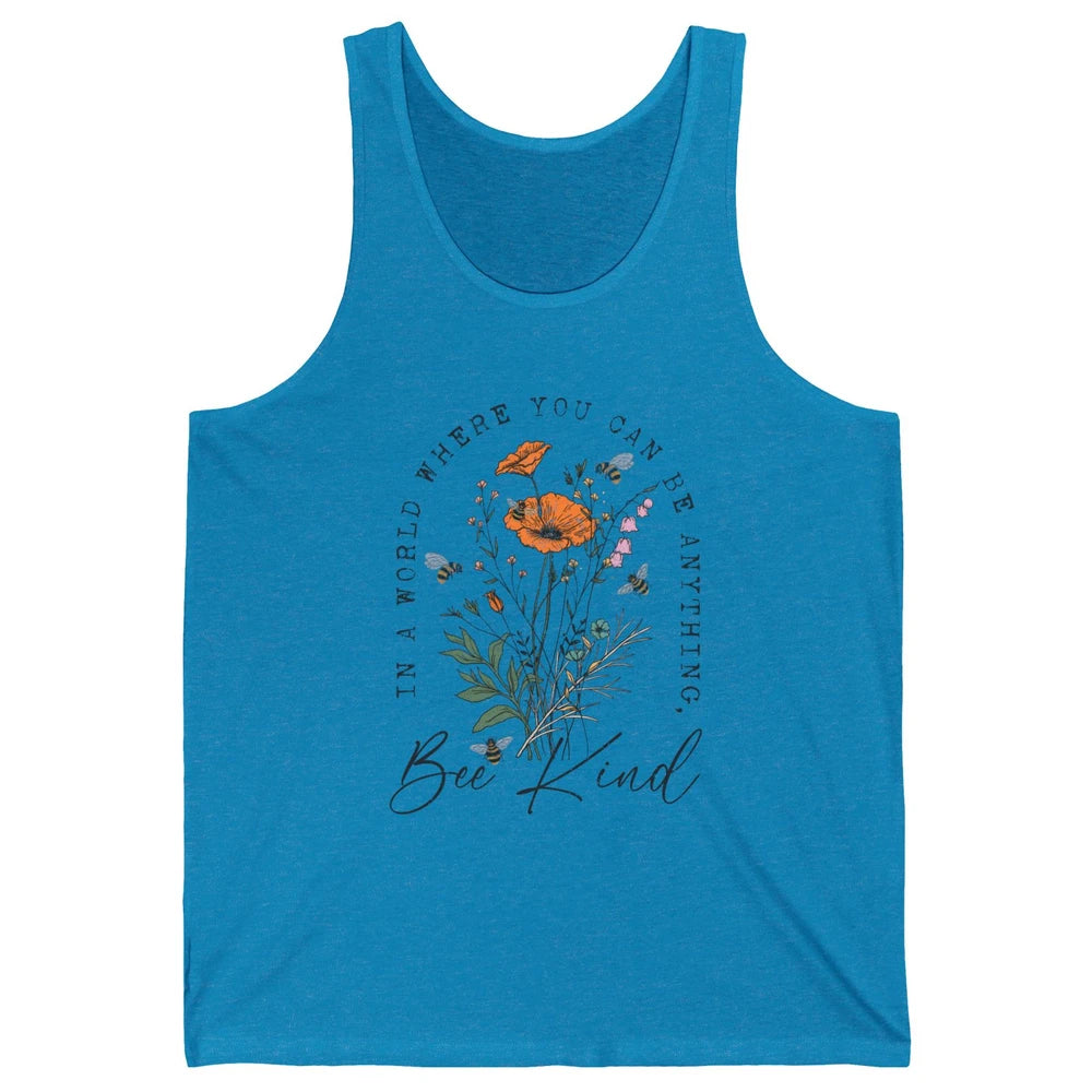 Vintage Bee Kind Daisy Minimalist Positive Mind Wildflower Unisex Jersey Tank