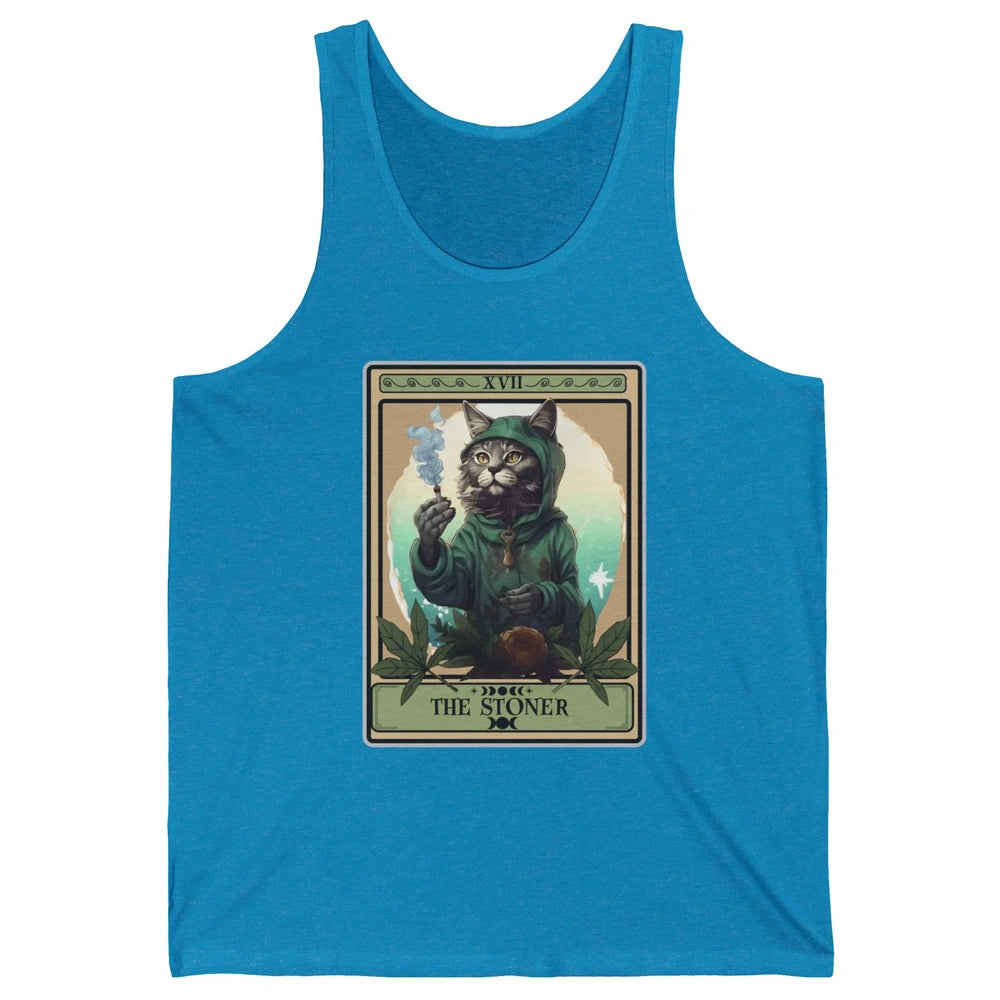 Vintage The Stoner Cat Tarot Card Weed Cannabis Marijuana Unisex Jersey Tank