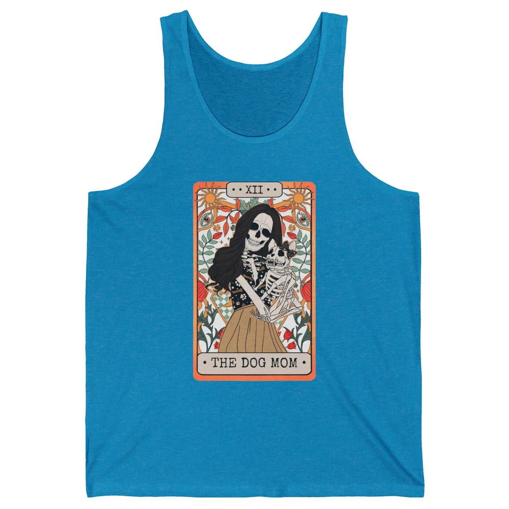 Retro Skeleton Tarot Card The Dog Mom Halloween Dog Lovers Unisex Jersey Tank