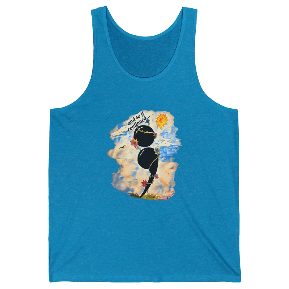 Semicolon Turquoise Blue Watercolor Suicide Prevention Month Unisex Jersey Tank