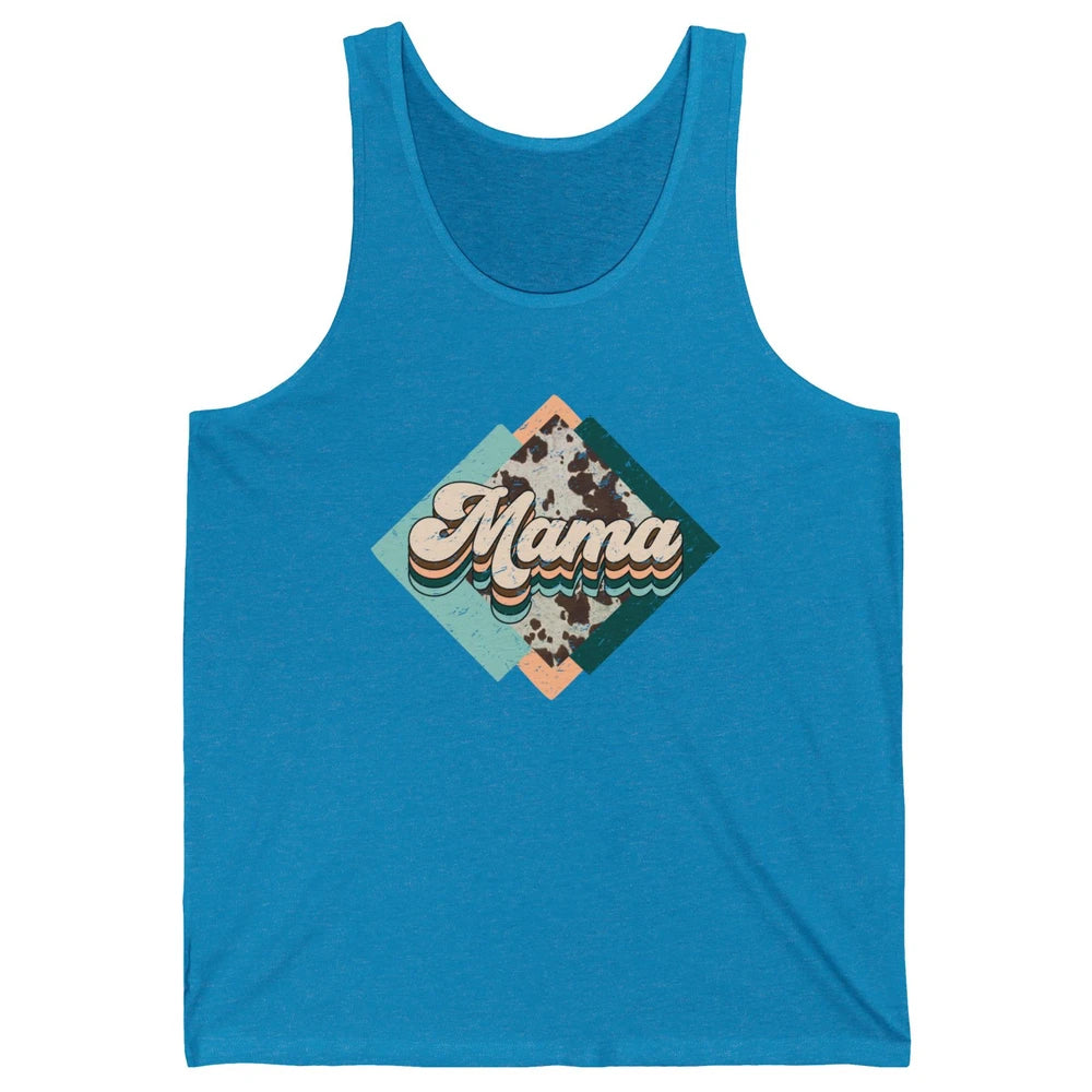 Western Country Boho Mama Cowhide Turquoise Western Mama Unisex Jersey Tank