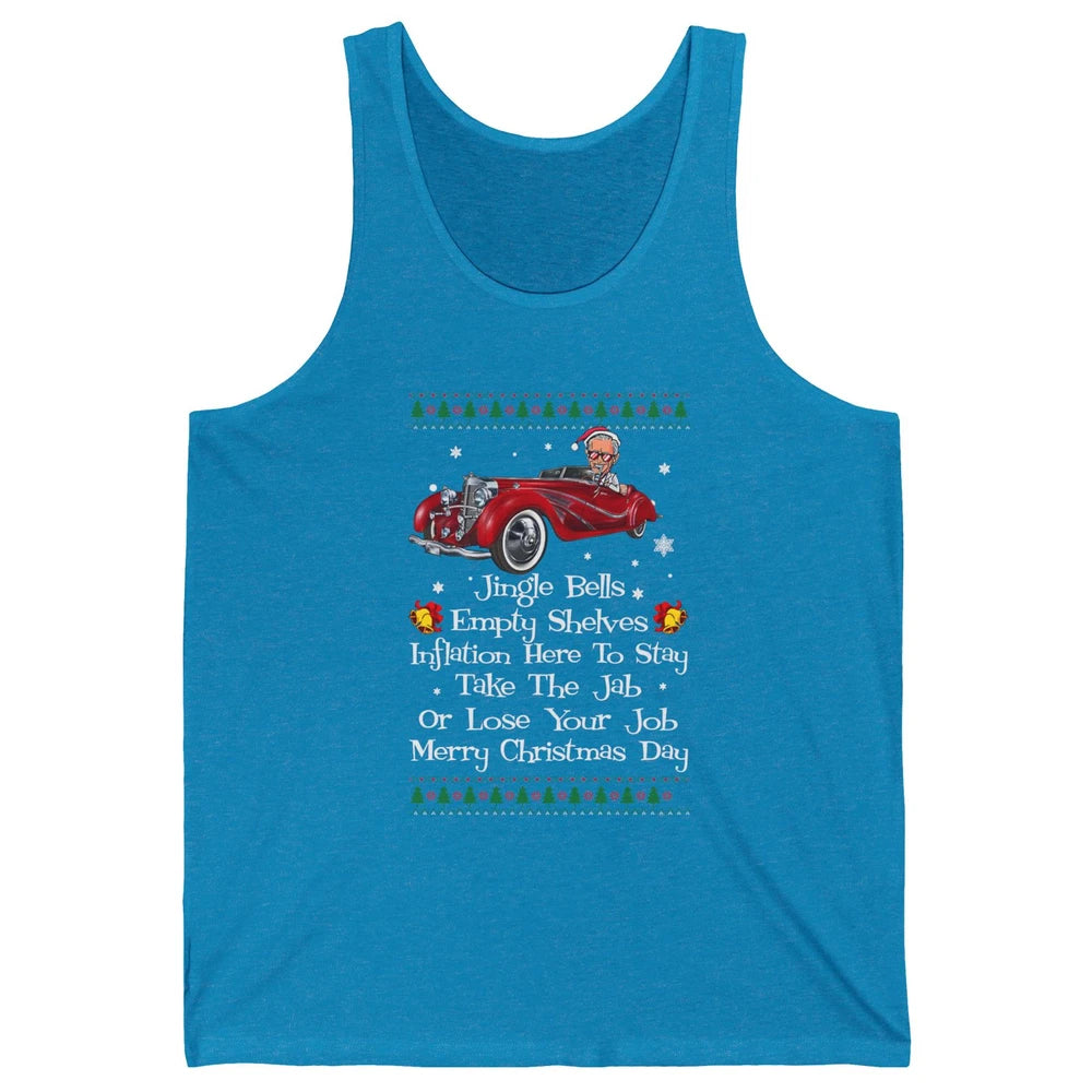 Funny Joe Biden Driving Jingle Bells Santa Christmas Costume Unisex Jersey Tank