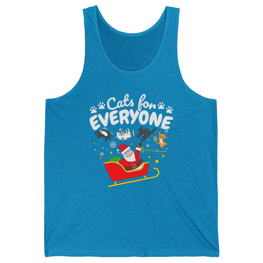 Merry Christmas Funny Cat For Everyone Santa Claus Reindeer Unisex Jersey Tank