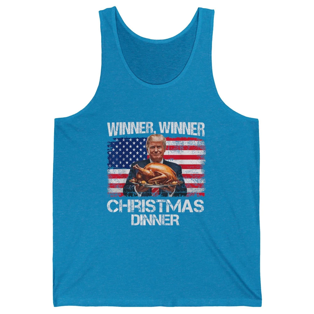 Funny Trump Winner Christmas Dinner Santa President Donald Trump Turkey Sarcastic Xmas Unisex Jersey Tank