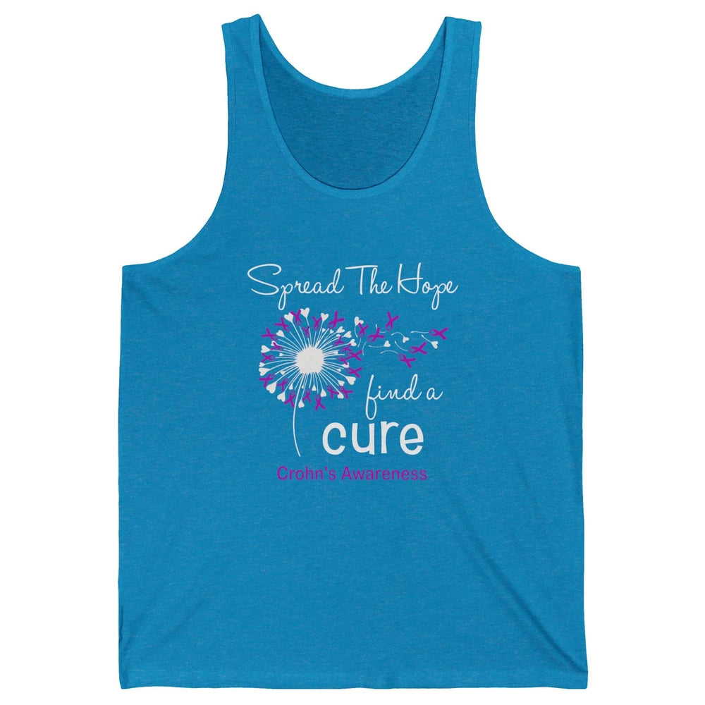 Spread Hope Purple Flower Warrior Crohns Disease Awareness Unisex Jersey Tank