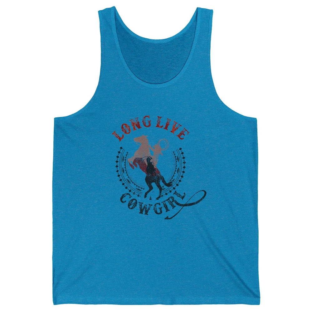 Western Country Cowgirl Riding Horses Cool Rodeo Howdy Retro Unisex Jersey Tank