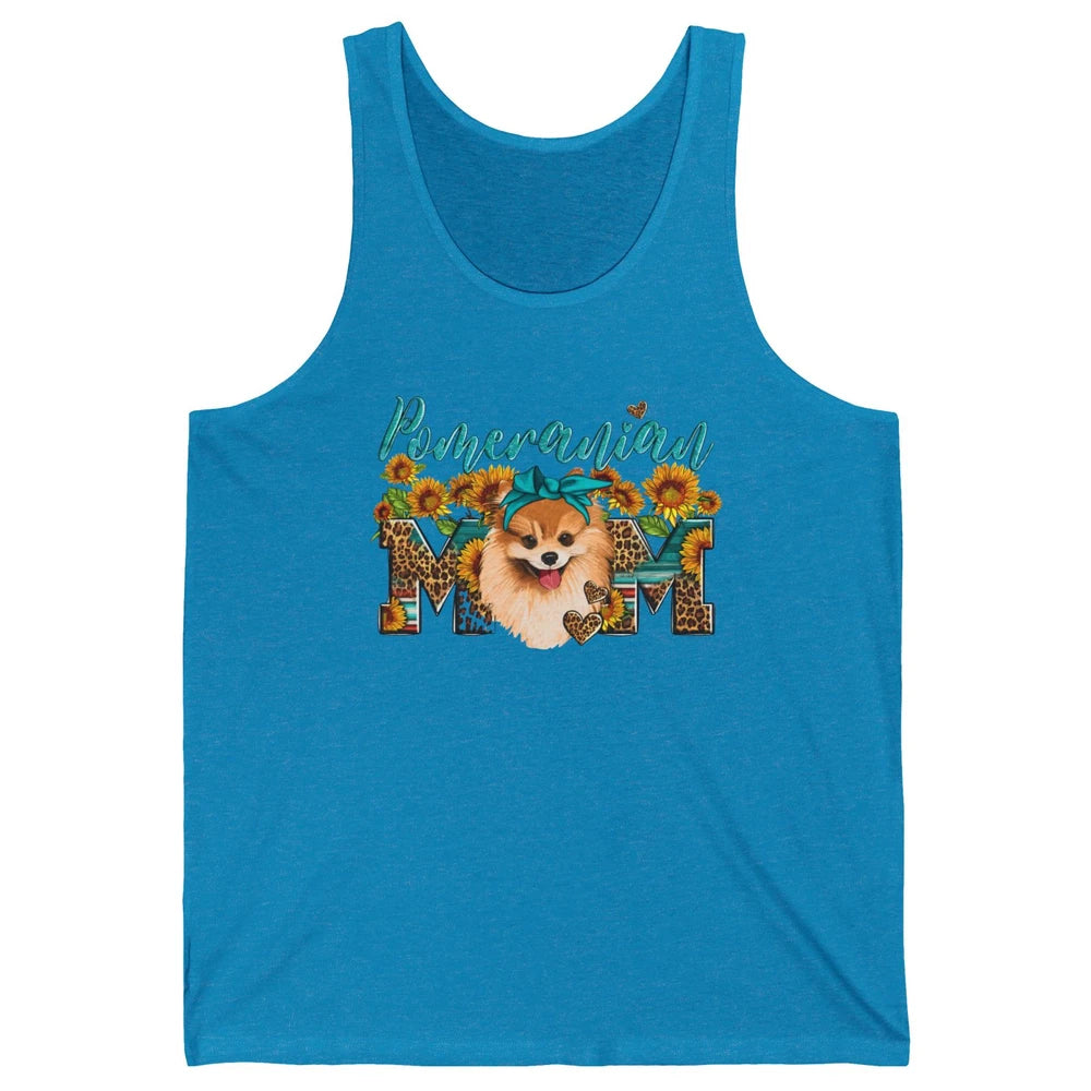 Sunflower Leopard Pomeranian Mom Western Pomeranian Dog Lady Unisex Jersey Tank