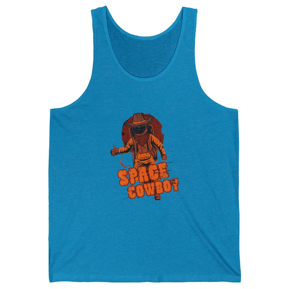 Retro Space Cowboy Cowgirl Rodeo Horse Astronaut Western Unisex Jersey Tank