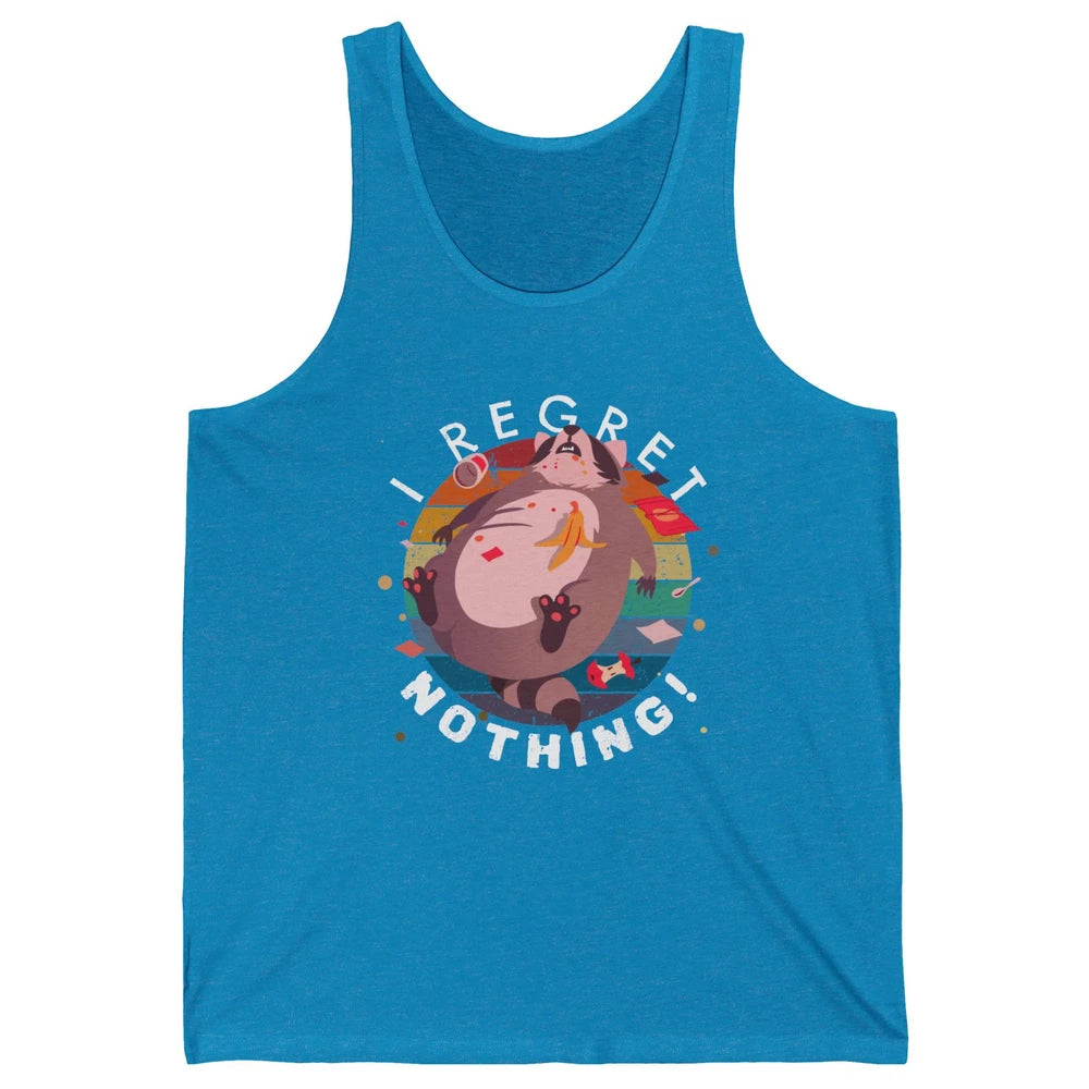 Vintage Fat Racoon I Regret Nothing Funny Trashed Racoon Unisex Jersey Tank