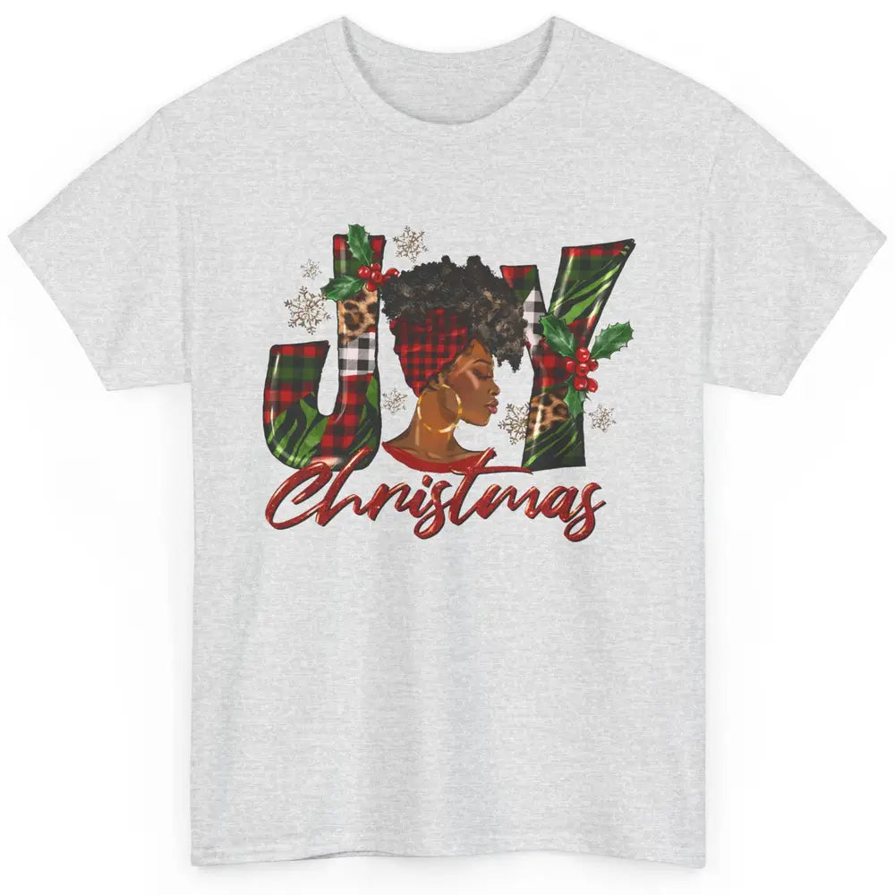 Leopard Black Woman Joy Melanin Christmas Black Christmas Classic Unisex T-Shirt