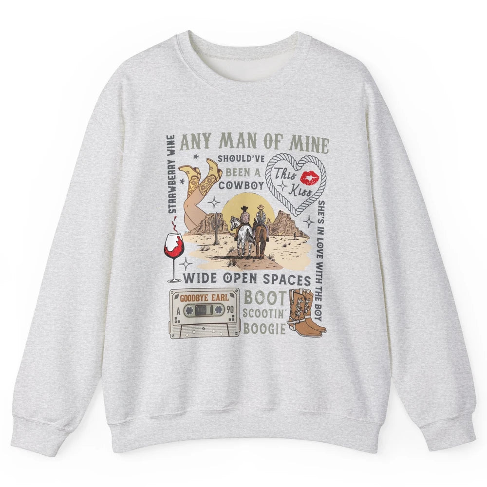 Vintage Western 90s Country Music Retro Cowboy Cowgirl Gift Unisex Crewneck Sweatshirt