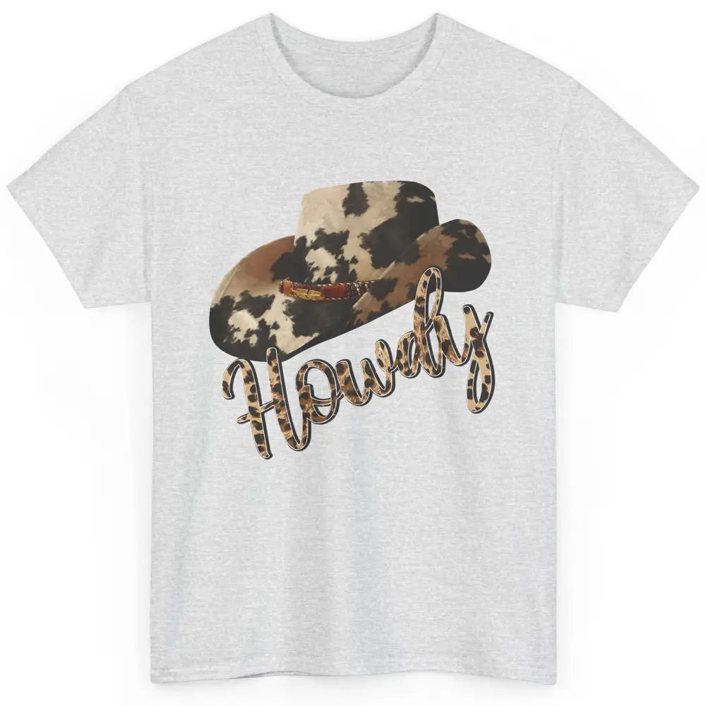 Vintage Leopard Cowboy Hat Howdy Western Country Cowgirls Classic Unisex T-Shirt