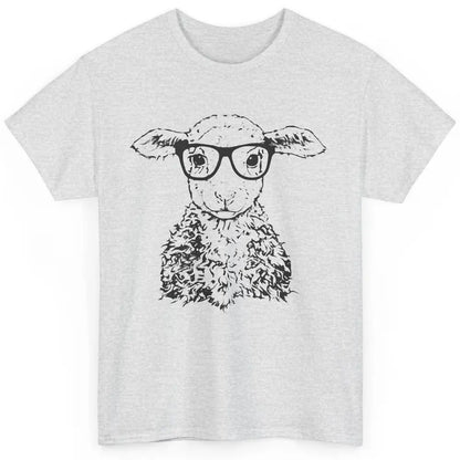 Cute Sheep Glasses Nerdy Farm Animal Hipster Sheep Lovers Classic Unisex T-Shirt