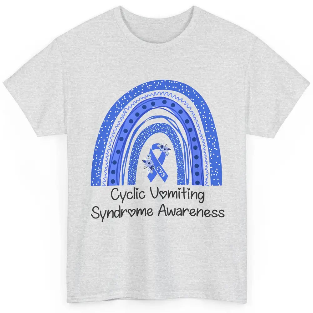 Cyclic Vomiting Syndrome Awareness Blue Ribbon Rainbow Classic Unisex T-Shirt