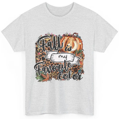 Retro Pumpkin Fall Is My Favorite Color Leopard Autumn Gift Classic Unisex T-Shirt