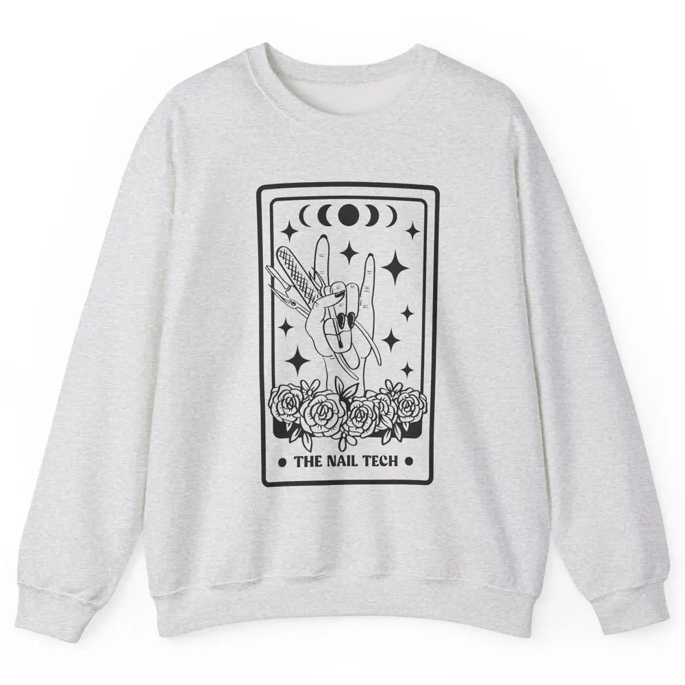 The Nail Tech Tarot Card Beautician Nail Boss Cosmetology Unisex Crewneck Sweatshirt