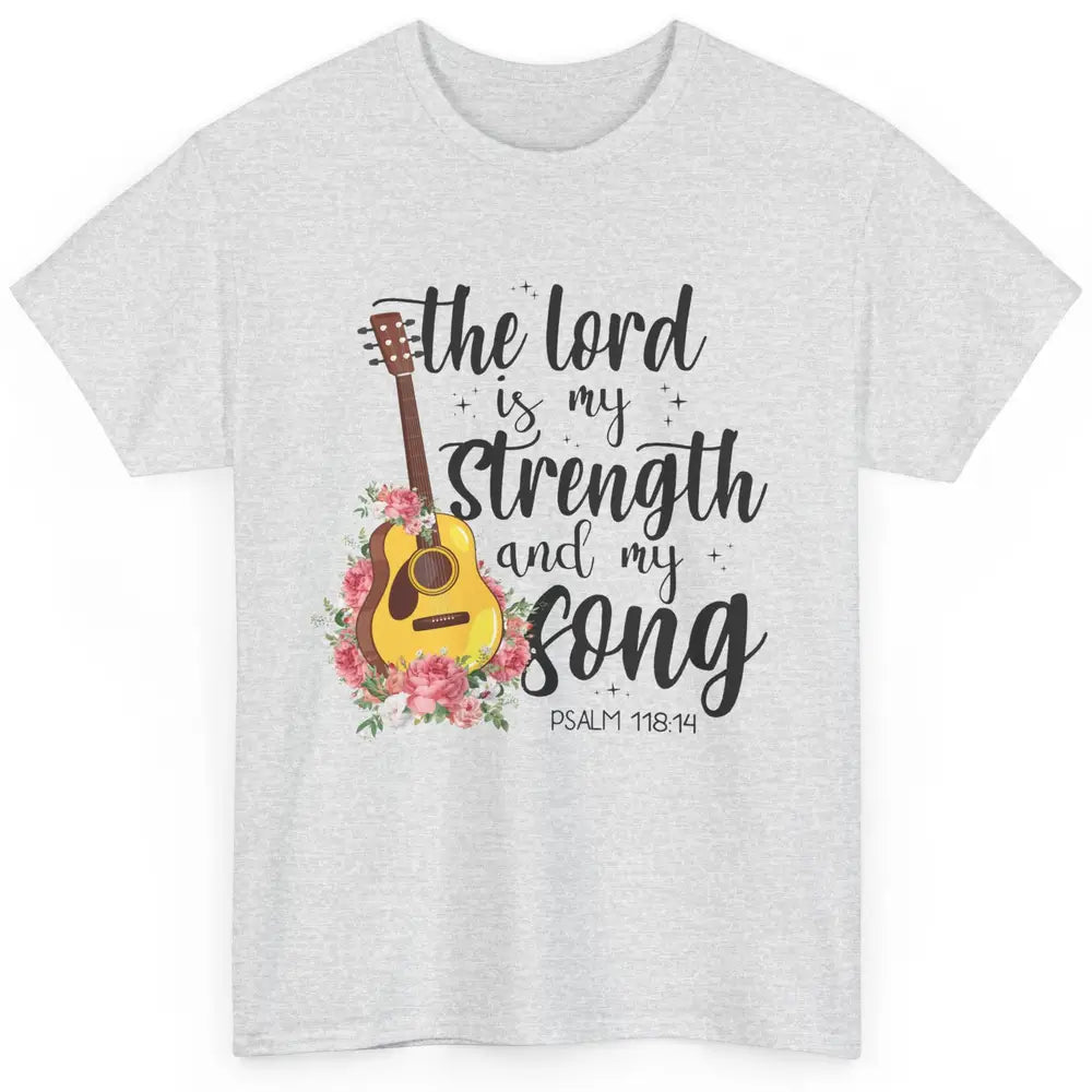 Floral Christian Lord Is My Strength And My Song Bible Verse Classic Unisex T-Shirt