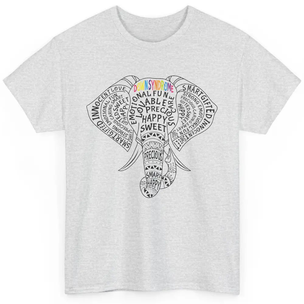 Elephant Down Syndrome Awareness Support Emotional Lovable Classic Unisex T-Shirt