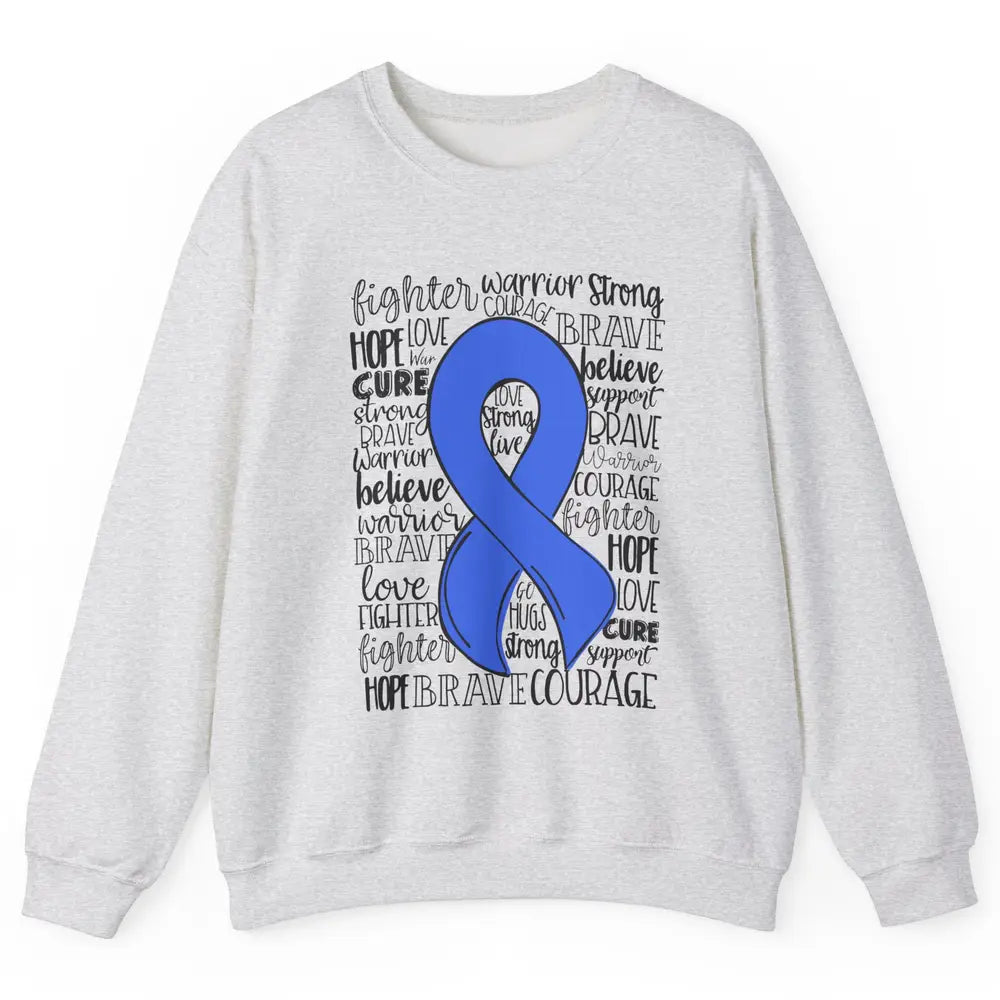 Syringomyelia Awareness Blue Ribbon Hope Love Cure Unisex Crewneck Sweatshirt