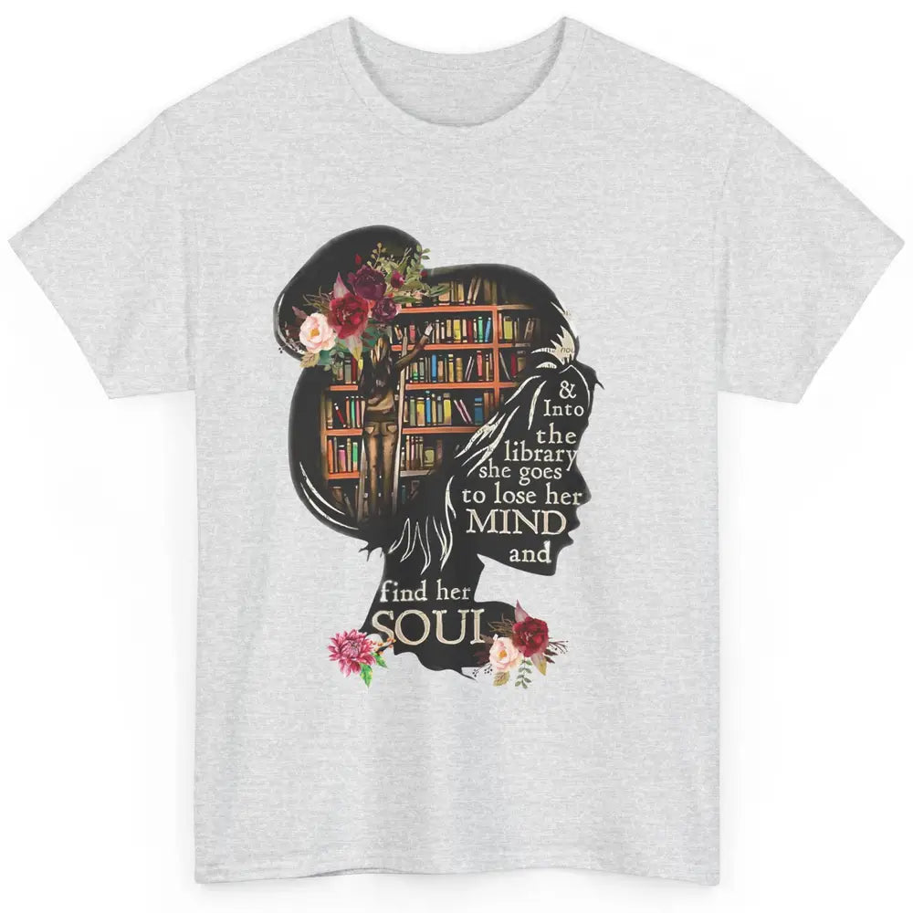 Bookish Into The Library She Goes Booknerd Reading Librarian Classic Unisex T-Shirt