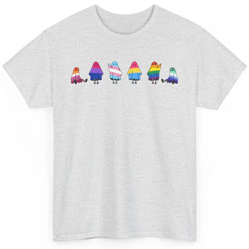 Cute Gay Baby Ghosts Spooky LGBTQ Lesbian Gay Pride Month Classic Unisex T-Shirt