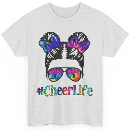 Cheerleading Kid Messy Bun Cheer Life Tie Dye Cheerleader Classic Unisex T-Shirt