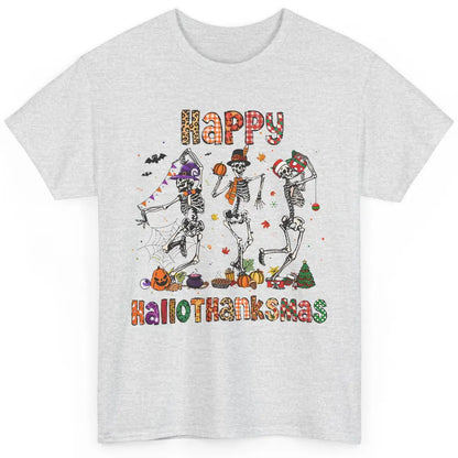 Funny Dancing Skeleton Happy Hallo-thank-mas Fall Pumpkin Classic Unisex T-Shirt