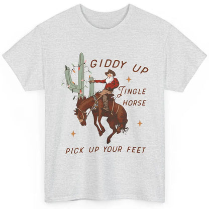 Cowboy Santa Horsing Giddy Up Jingle Horse Christmas Cactus Classic Unisex T-Shirt