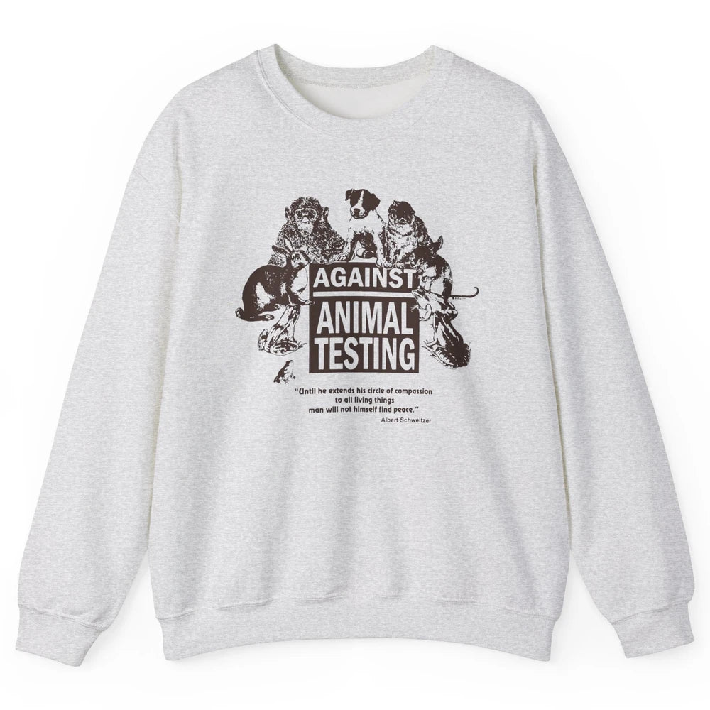 Against Animal Testing Farm Pet Liberation Right Vegan Retro Unisex Crewneck Sweatshirt