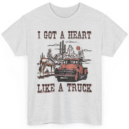 Western Sunset Cowgirl I Got Heart Like Truck Rodeo Cactus Classic Unisex T-Shirt