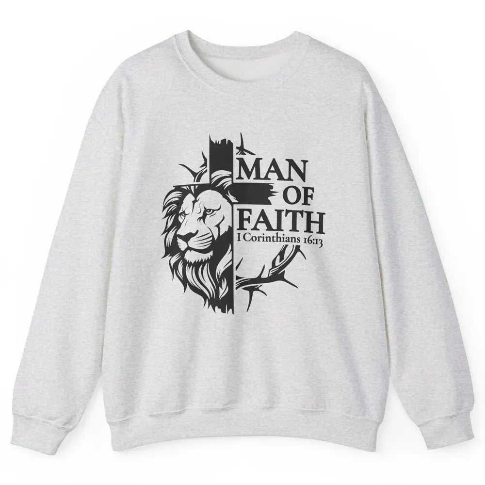 Yeshua Lion Of Judah Man Of Faith Bible Christian Religious Unisex Crewneck Sweatshirt