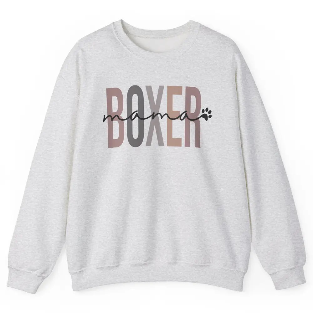 Boxer Mama Best Boxer Mom Retro Dog Mom Mother's Day Gift Unisex Crewneck Sweatshirt