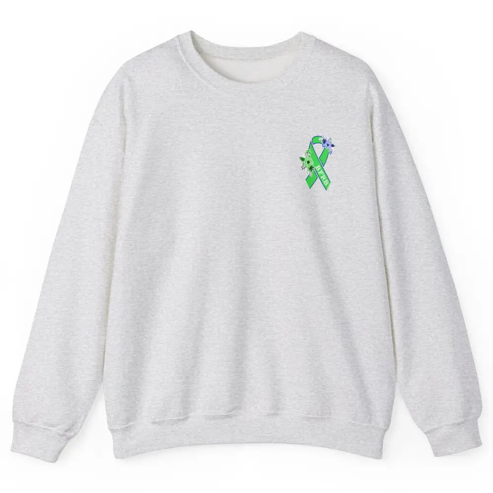 Body Focused Repetitive Disorder BFRB Floral Green Ribbon Unisex Crewneck Sweatshirt