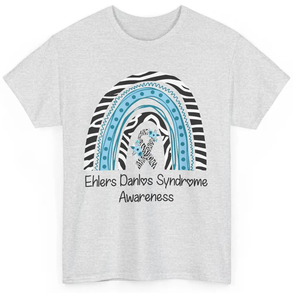 Ehlers Danlos Syndrome Awareness EDS Zibra Ribbon Rainbow Classic Unisex T-Shirt