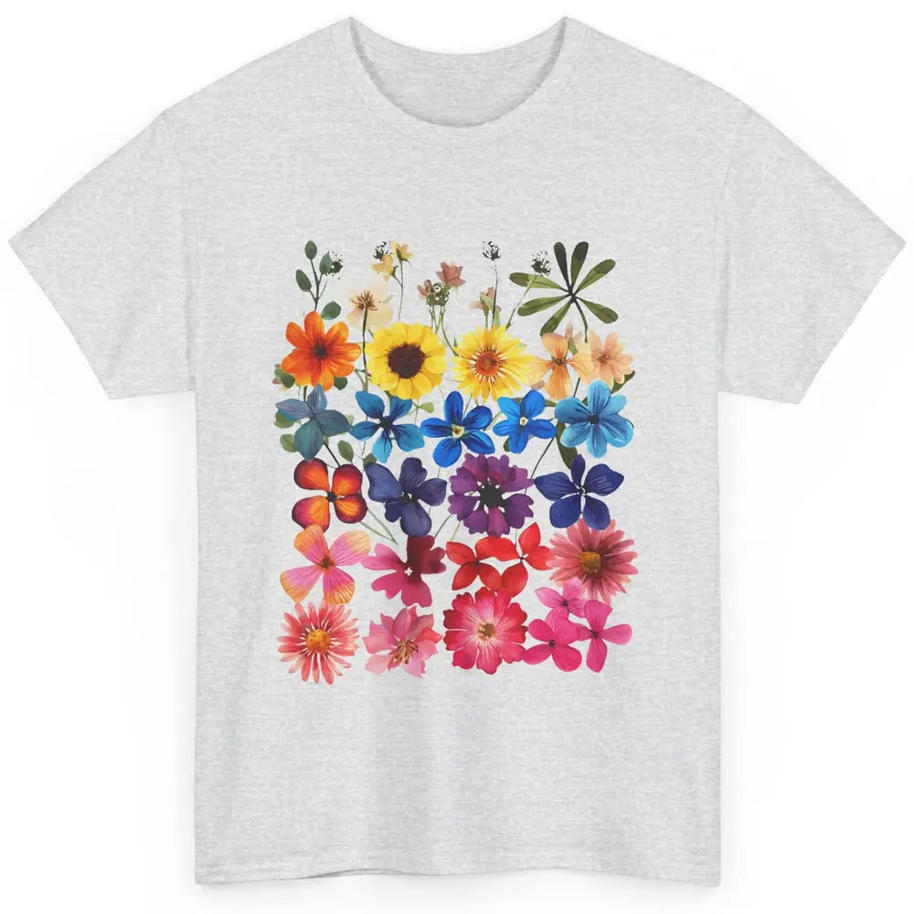 Vintage Pressed Flowers Plant Botanical Garden Wildflower Classic Unisex T-Shirt