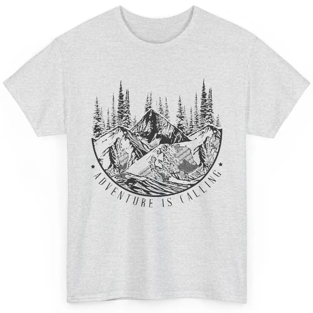 Adventure Is Calling Mountain Outdoor Wilderness Hiking Classic Unisex T-Shirt