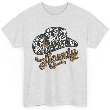 Vintage Leopard Cowboy Hat Howdy Western Country Cowgirls Classic Unisex T-Shirt