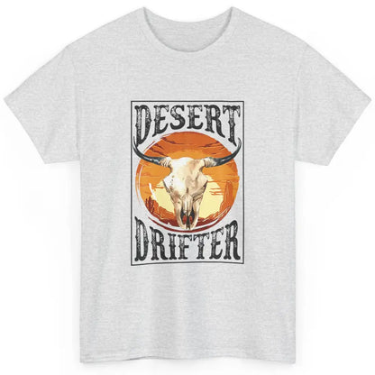 Bull Skull Sunset Desert Drifter Cowboy Rodeo Western Retro Classic Unisex T-Shirt